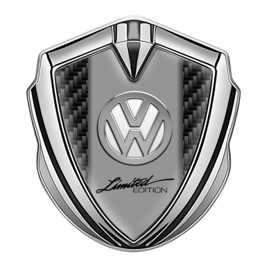 VW Metal Emblem Badge Silver Black Carbon Chrome Limited Edition