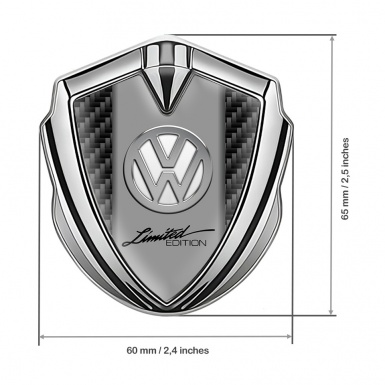 VW Metal Emblem Badge Silver Black Carbon Chrome Limited Edition