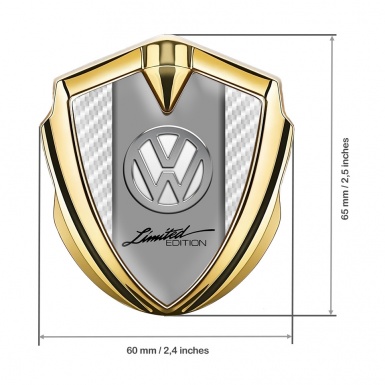 VW Emblem Ornament Gold White Carbon Chrome Limited Edition