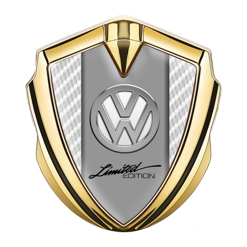 VW Emblem Ornament Gold White Carbon Chrome Limited Edition