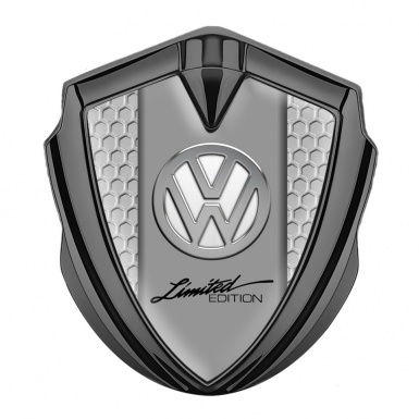 VW Emblem Ornament Graphite Honeycomb Chrome Limited Edition Logo