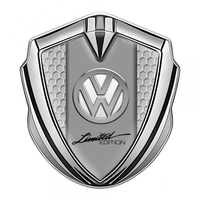 VW Emblem Ornament Silver Honeycomb Chrome Limited Edition Logo