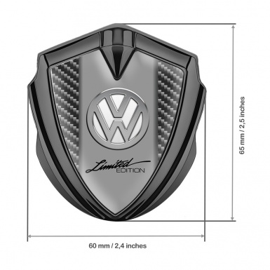 VW Emblem Car Badge Graphite Dark Carbon Chrome Limited Edition