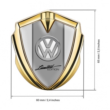 VW Bodyside Emblem Self Adhesive Gold Grey Base Limited Edition