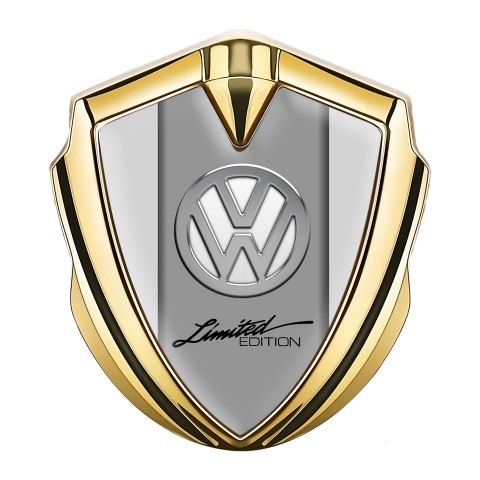 VW Bodyside Emblem Self Adhesive Gold Grey Base Limited Edition
