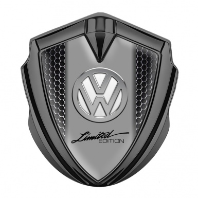VW Badge Self Adhesive Graphite Dark Grate Chrome Limited Edition