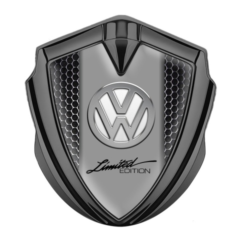 VW Badge Self Adhesive Graphite Dark Grate Chrome Limited Edition