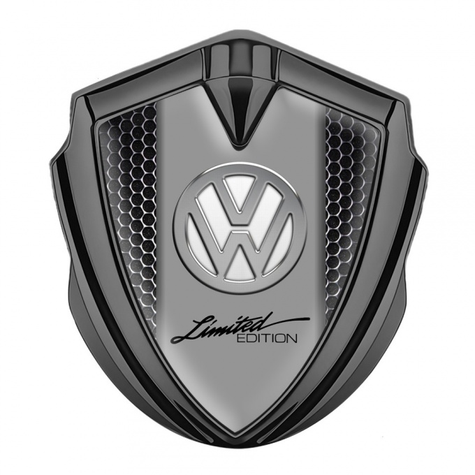 VW Badge Self Adhesive Graphite Dark Grate Chrome Limited Edition
