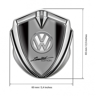 VW Emblem Self Adhesive Silver Black Frame Chrome Limited Edition