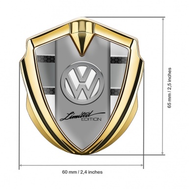 VW Metal Emblem Badge Gold Dark Hex Chrome Limited Edition