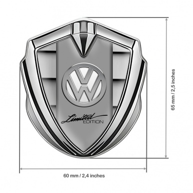 VW Emblem Ornament Silver Shutter Effect Chrome Logo Limited Edition