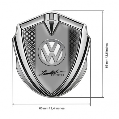 VW Bodyside Domed Emblem Silver Metal Pattern Chrome Limited Edition