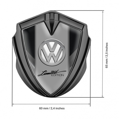 VW Emblem Car Badge Graphite Black Hex Chrome Limited Edition