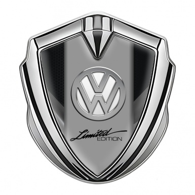 VW Emblem Car Badge Silver Black Hex Chrome Limited Edition