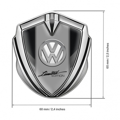 VW Emblem Car Badge Silver Black Hex Chrome Limited Edition