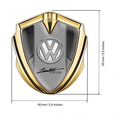 VW Emblem Badge Self Adhesive Gold Stone Element Limited Edition