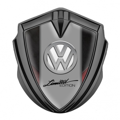 VW Emblem Fender Badge Graphite Rough Texture Chrome Limited Edition