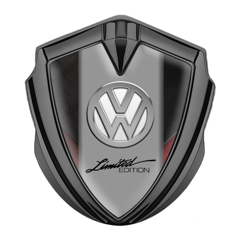 VW Emblem Fender Badge Graphite Rough Texture Chrome Limited Edition