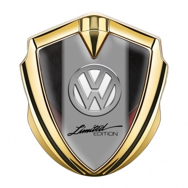 VW Emblem Fender Badge Gold Rough Texture Chrome Limited Edition