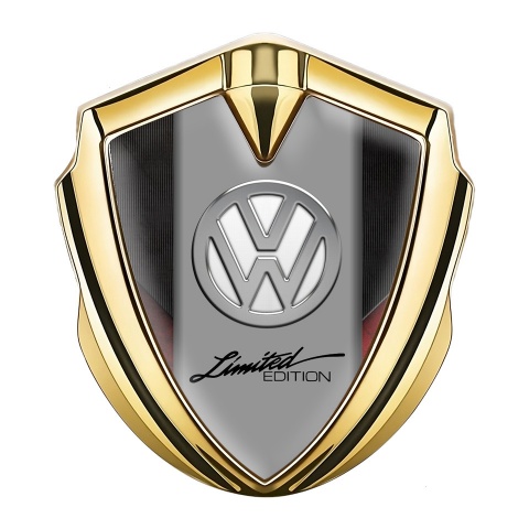 VW Emblem Fender Badge Gold Rough Texture Chrome Limited Edition