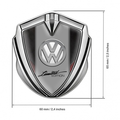 VW Emblem Fender Badge Silver Rough Texture Chrome Limited Edition