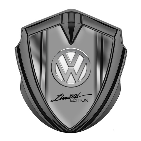 VW Emblem Trunk Badge Graphite Polished Frames Chrome Limited Edition