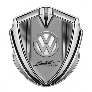 VW Emblem Trunk Badge Silver Polished Frames Chrome Limited Edition