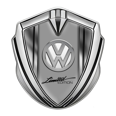 VW Emblem Trunk Badge Silver Polished Frames Chrome Limited Edition