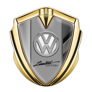 VW Emblem Self Adhesive Gold Difference Chrome Limited Edition