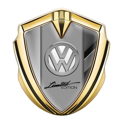 VW Emblem Self Adhesive Gold Difference Chrome Limited Edition