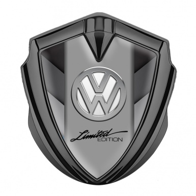 VW Emblem Ornament Graphite Grey Stripes Chrome Limited Edition