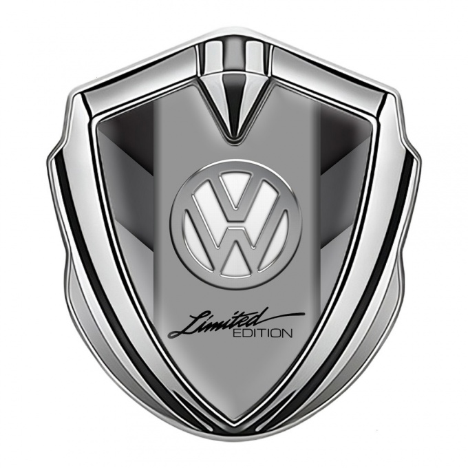VW Emblem Ornament Silver Grey Stripes Chrome Limited Edition