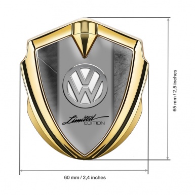 VW Bodyside Domed Emblem Gold Scratched Surface Limited Edition