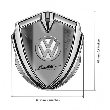 VW Bodyside Domed Emblem Silver Scratched Surface Limited Edition