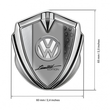VW Metal Domed Emblem Silver Steel Frame Limited Edition Chrome