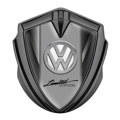 VW Badge Self Adhesive Graphite Grey Fragments Chrome Limited Edition