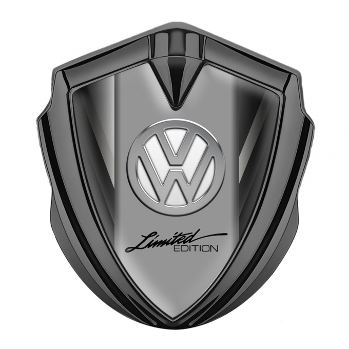 VW Badge Self Adhesive Graphite Grey Fragments Chrome Limited Edition