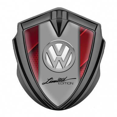 VW Emblem Fender Badge Graphite Crimson Hex Chrome Limited Edition