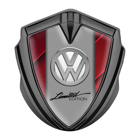 VW Emblem Fender Badge Graphite Crimson Hex Chrome Limited Edition