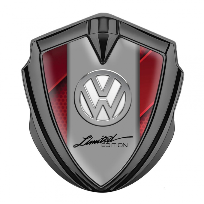 VW Emblem Fender Badge Graphite Crimson Hex Chrome Limited Edition