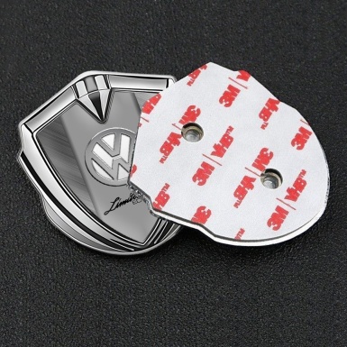 VW Metal Domed Emblem Silver Brushed Steel Chrome Limited Edition