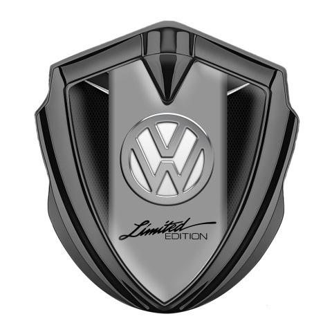 VW Emblem Badge Self Adhesive Graphite Black Fishnet Limited Edition