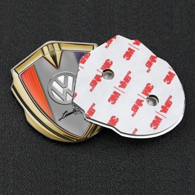 VW Emblem Fender Badge Gold Color Gradient Chrome Limited Edition