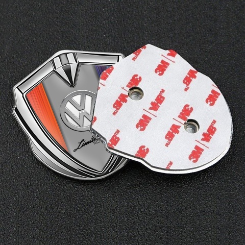 VW Emblem Fender Badge Silver Color Gradient Chrome Limited Edition