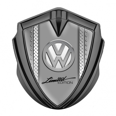 VW Emblem Trunk Badge Graphite Treadplate Frame Chrome Limited Edition
