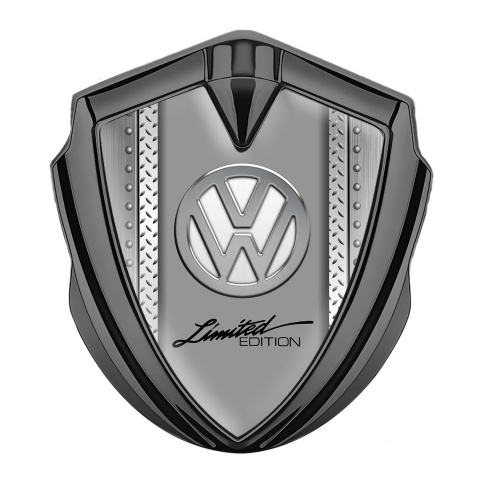 VW Emblem Trunk Badge Graphite Treadplate Frame Chrome Limited Edition