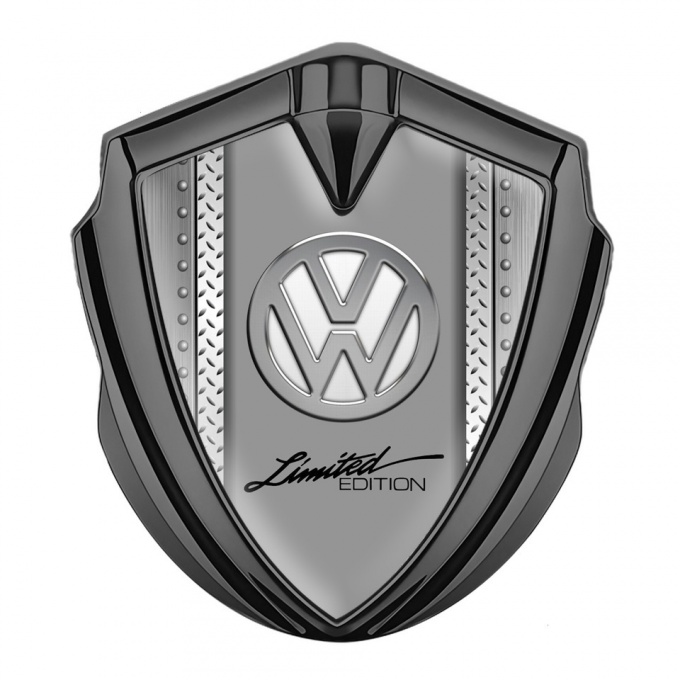 VW Emblem Trunk Badge Graphite Treadplate Frame Chrome Limited Edition