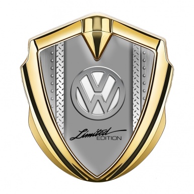 VW Emblem Self Adhesive Gold Treadplate Frame Chrome Limited Edition