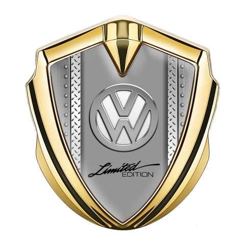 VW Emblem Self Adhesive Gold Treadplate Frame Chrome Limited Edition