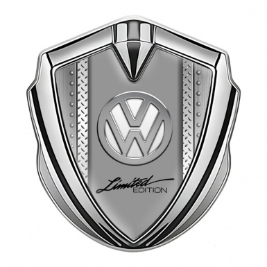 VW Emblem Trunk Badge Silver Treadplate Frame Chrome Limited Edition